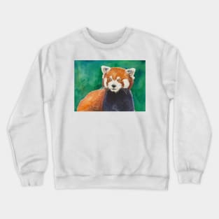 Red panda watercolor portrait Crewneck Sweatshirt